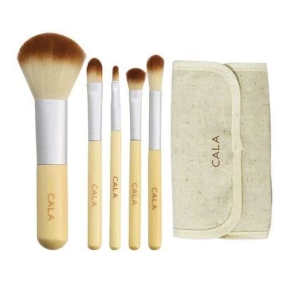 Cala Naturale New Travel Bamboo 5 Piece Brush Set NWT